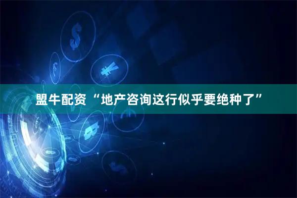 盟牛配资 “地产咨询这行似乎要绝种了”