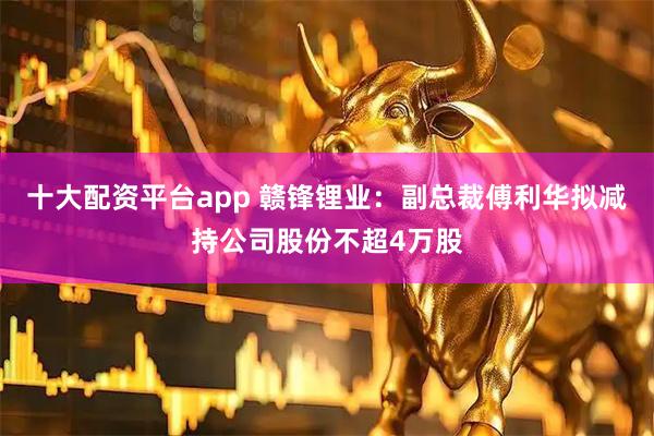 十大配资平台app 赣锋锂业：副总裁傅利华拟减持公司股份不超4万股